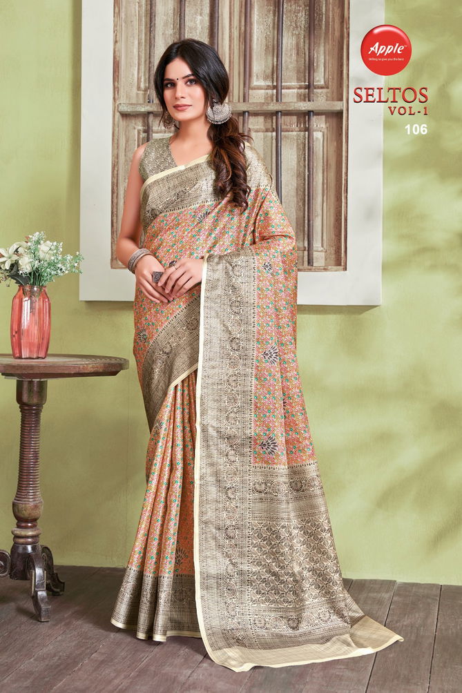 Seltos Vol 1 By Apple Printed Daily Wear Sarees Catalog